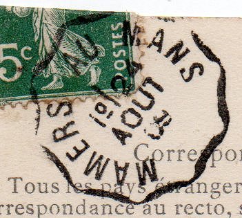 Courrier-Convoyeur Mamers au Mans Type II 1909